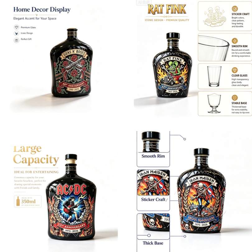 Vintage Collectible Liquor Bottles - Whiskykaraf met rotsmotief, vintage likeurfles, bardecoratie,