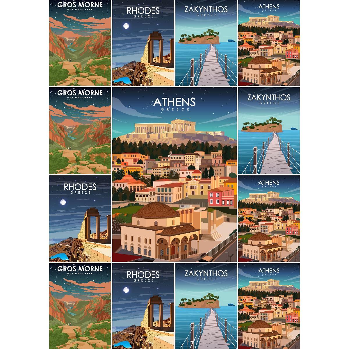 Vintage Collectible Posters - Vintage Athene Griekenland Reizen Poster Print