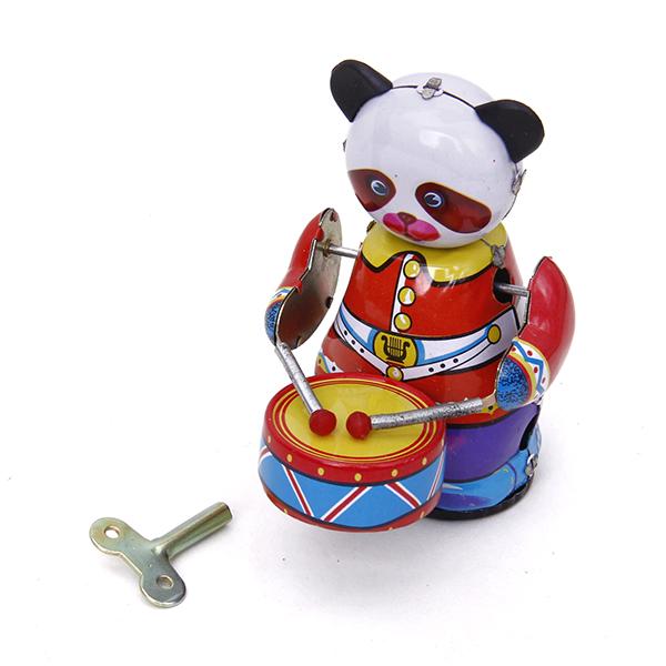 Vintage And Collectible Toys - Opwindbaar mechanisch panda-drummerspeelgoed Vintage stijl verzamelbaar