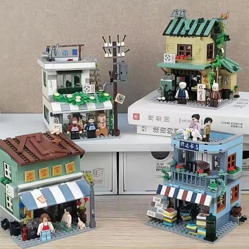 Vintage Collectible Toy Store - Mini Street Vintage Warenhuis Bouwstenen Retro