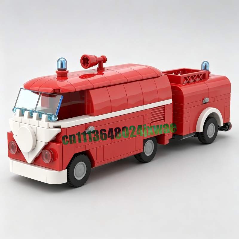 Vintage Collectible Trucks - 369PCS MOC Vintage Brandweerwagen Bouwstenen DIY