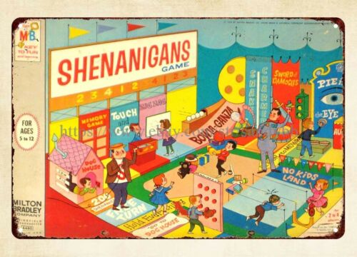 Vintage And Collectible Stores - Shenanigans Bordspel 1964 metalen blikken bord,
