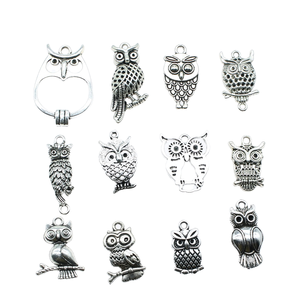 10st Charms Uil Antiek Zilver  - Vintage Collectibles For Sale recensie en prijs