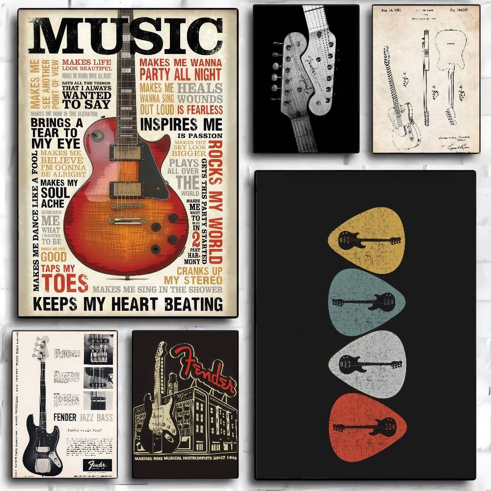 Gitaarcollectie zelfklevende k - Vintage Collectible Posters recensie en prijs