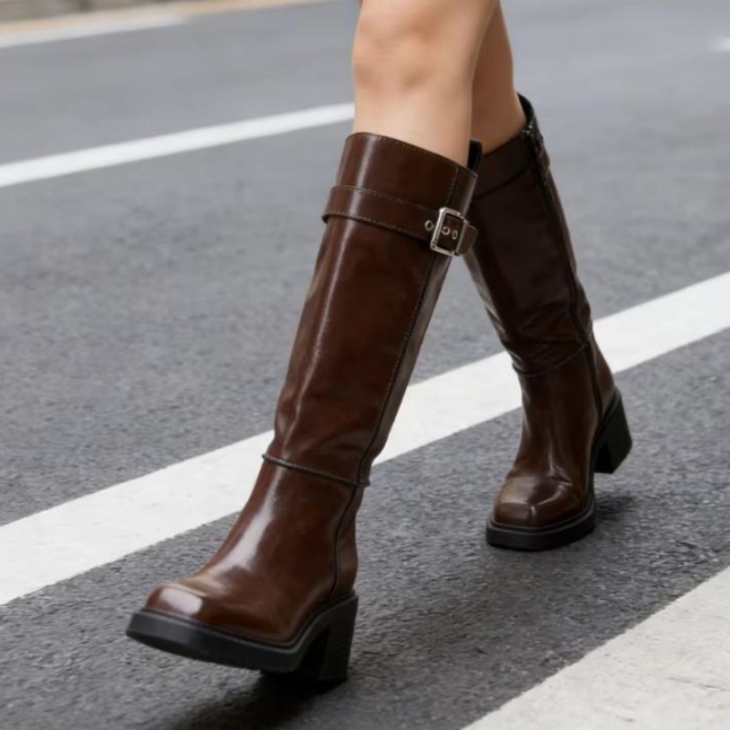 Bruine knielaarzen in Britse s - Vintage Zipper recensie en prijs