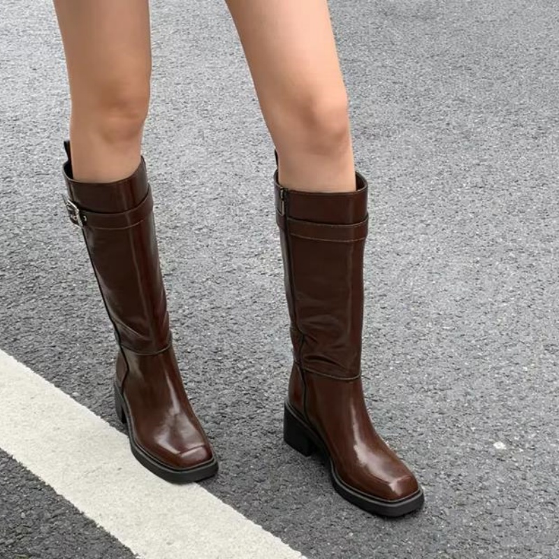 Bruine knielaarzen in Britse s - Vintage Zipper recensie en prijs
