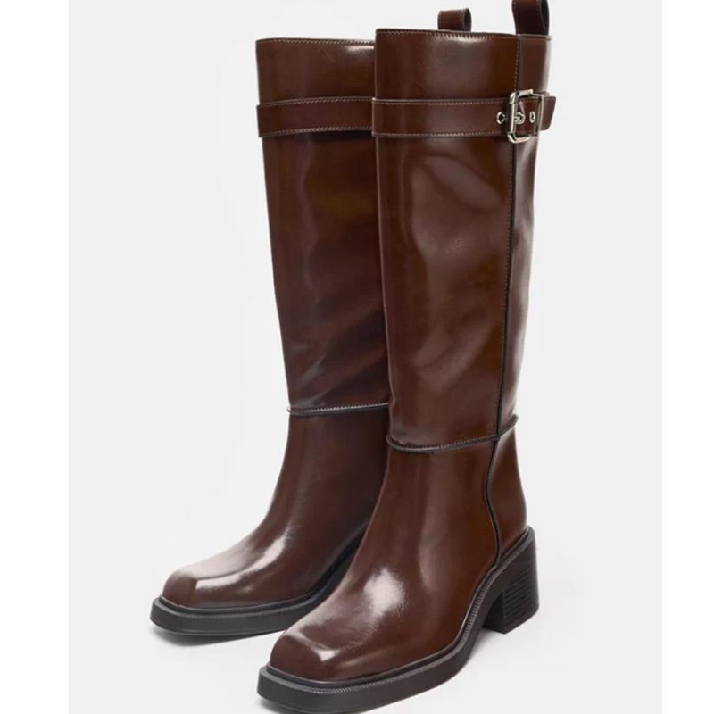 Bruine knielaarzen in Britse s - Vintage Zipper recensie en prijs